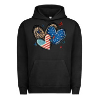 Pigment Black american flag leopard hearts Urban Hoodie - MaliasSmallBusiness