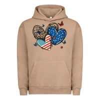 Pigment Burro american flag leopard hearts Urban Hoodie - MaliasSmallBusiness