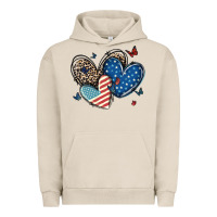 Pigment French Oak american flag leopard hearts Urban Hoodie - MaliasSmallBusiness