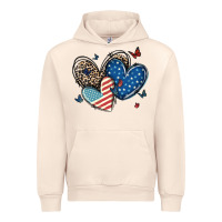 Sandshell american flag leopard hearts Urban Hoodie - MaliasSmallBusiness