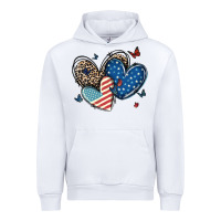 White american flag leopard hearts Urban Hoodie - MaliasSmallBusiness