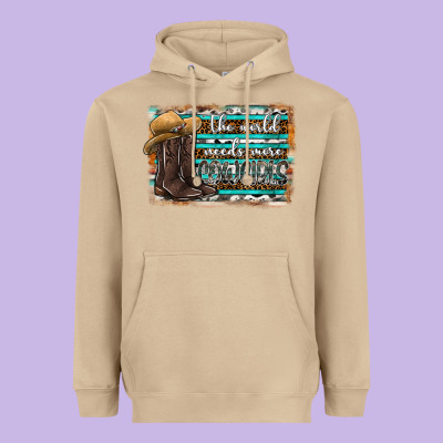 The World Needs More Cowgirls Heavyweight Hoodie Designed By Sublimationcraftshop