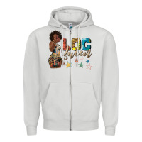 Dove Grey afro woman loc queen Zipper Hoodie - texasbilliewilder