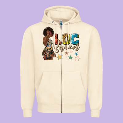 Zipper Hoodie afro woman loc queen
