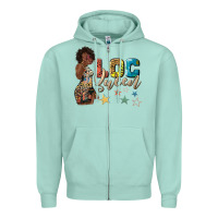 Seafoam afro woman loc queen Zipper Hoodie - texasbilliewilder