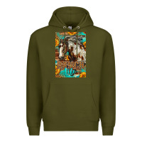 Army Green Western Ranch Life Mustang Horse Premium Hoodie - LillyAllenDesigns