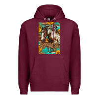 Burgundy Western Ranch Life Mustang Horse Premium Hoodie - LillyAllenDesigns