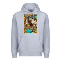 Heather Grey Western Ranch Life Mustang Horse Premium Hoodie - LillyAllenDesigns