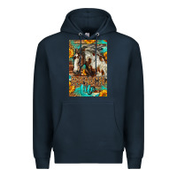 Navy Western Ranch Life Mustang Horse Premium Hoodie - LillyAllenDesigns