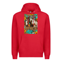 Red Western Ranch Life Mustang Horse Premium Hoodie - LillyAllenDesigns