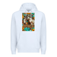 White Western Ranch Life Mustang Horse Premium Hoodie - LillyAllenDesigns
