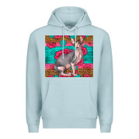 Blue Mist Pink Glitter And Roses Sphynx Cat Premium Hoodie - LillyAllenDesigns