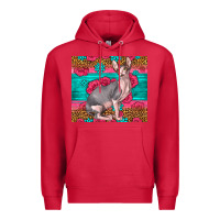 Cardinal Pink Glitter And Roses Sphynx Cat Premium Hoodie - LillyAllenDesigns