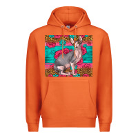 Carrot Pink Glitter And Roses Sphynx Cat Premium Hoodie - LillyAllenDesigns