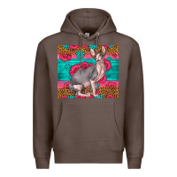 Coffee Pink Glitter And Roses Sphynx Cat Premium Hoodie - LillyAllenDesigns