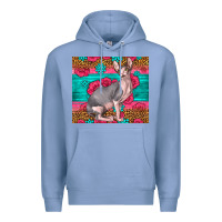 Colony Blue Pink Glitter And Roses Sphynx Cat Premium Hoodie - LillyAllenDesigns