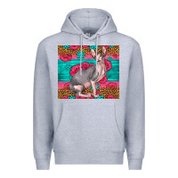 Heather Grey Pink Glitter And Roses Sphynx Cat Premium Hoodie - LillyAllenDesigns
