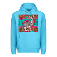 Ocean Blue Pink Glitter And Roses Sphynx Cat Premium Hoodie - LillyAllenDesigns