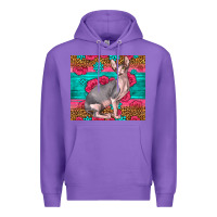Purple Pink Glitter And Roses Sphynx Cat Premium Hoodie - LillyAllenDesigns