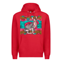 Red Pink Glitter And Roses Sphynx Cat Premium Hoodie - LillyAllenDesigns