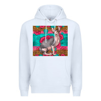 White Pink Glitter And Roses Sphynx Cat Premium Hoodie - LillyAllenDesigns