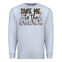 Heather Grey take me to the ballpark Premium Sweatshirt - CowhideDigitalArt