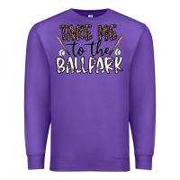 Purple take me to the ballpark Premium Sweatshirt - CowhideDigitalArt