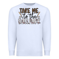 White take me to the ballpark Premium Sweatshirt - CowhideDigitalArt