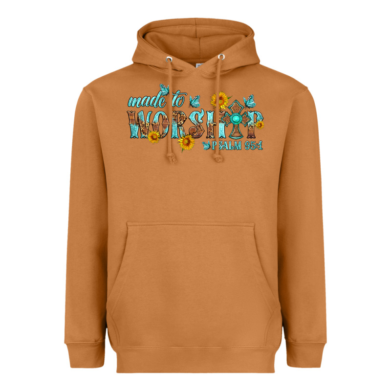 Made To Worship With Sunflowers Heavyweight Hoodie by HRA Design Shop | Teevron