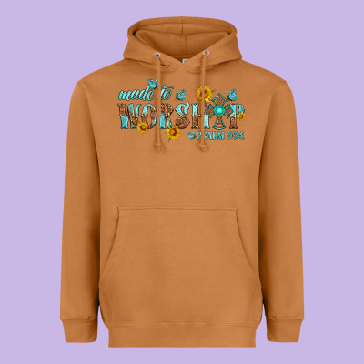 Made To Worship With Sunflowers Heavyweight Hoodie Designed By Hra Design Shop