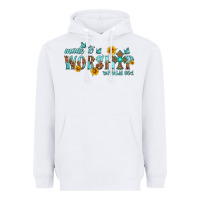 White made to worship with sunflowers Heavyweight Hoodie - HRA Design Shop