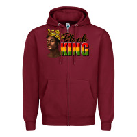 Burgundy afro man black king Zipper Hoodie - texasbilliewilder