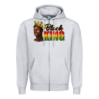 Heather Grey afro man black king Zipper Hoodie - texasbilliewilder