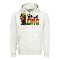 Oatmeal Heather afro man black king Zipper Hoodie - texasbilliewilder