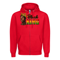 Red afro man black king Zipper Hoodie - texasbilliewilder