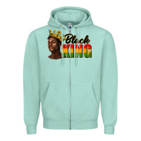 Seafoam afro man black king Zipper Hoodie - texasbilliewilder