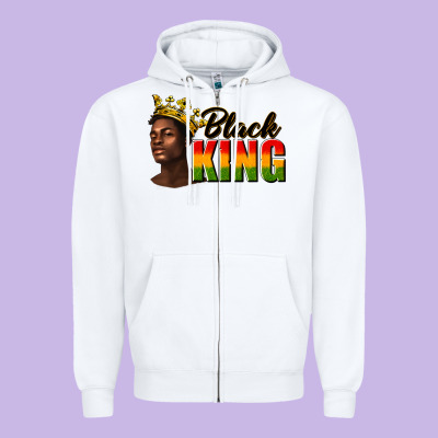 Zipper Hoodie afro man black king