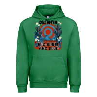 Emerald dream' in red white and blue Urban Hoodie - MaliasSmallBusiness