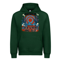 Forest Green dream' in red white and blue Urban Hoodie - MaliasSmallBusiness