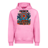 Fuchsia Pink dream' in red white and blue Urban Hoodie - MaliasSmallBusiness