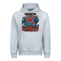 Heather Grey dream' in red white and blue Urban Hoodie - MaliasSmallBusiness
