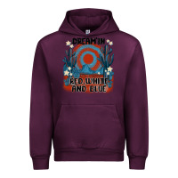 Mauve Wine dream' in red white and blue Urban Hoodie - MaliasSmallBusiness