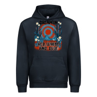 Navy dream' in red white and blue Urban Hoodie - MaliasSmallBusiness