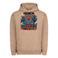 Pigment Burro dream' in red white and blue Urban Hoodie - MaliasSmallBusiness