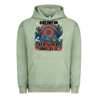 Pigment Oil Green dream' in red white and blue Urban Hoodie - MaliasSmallBusiness