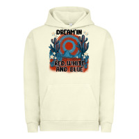 Pigment Pistachio dream' in red white and blue Urban Hoodie - MaliasSmallBusiness