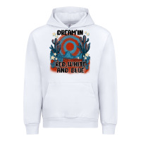 White dream' in red white and blue Urban Hoodie - MaliasSmallBusiness