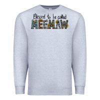Heather Grey blessed meemaw Premium Sweatshirt - CowhideDigitalArt