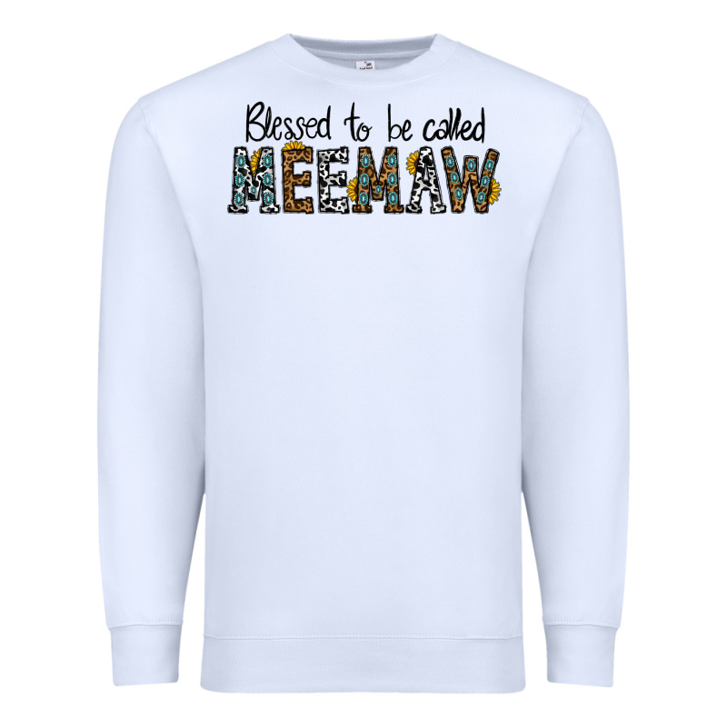 Blessed Meemaw Premium Sweatshirt by CowhideDigitalArt | Teevron