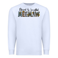 White blessed meemaw Premium Sweatshirt - CowhideDigitalArt